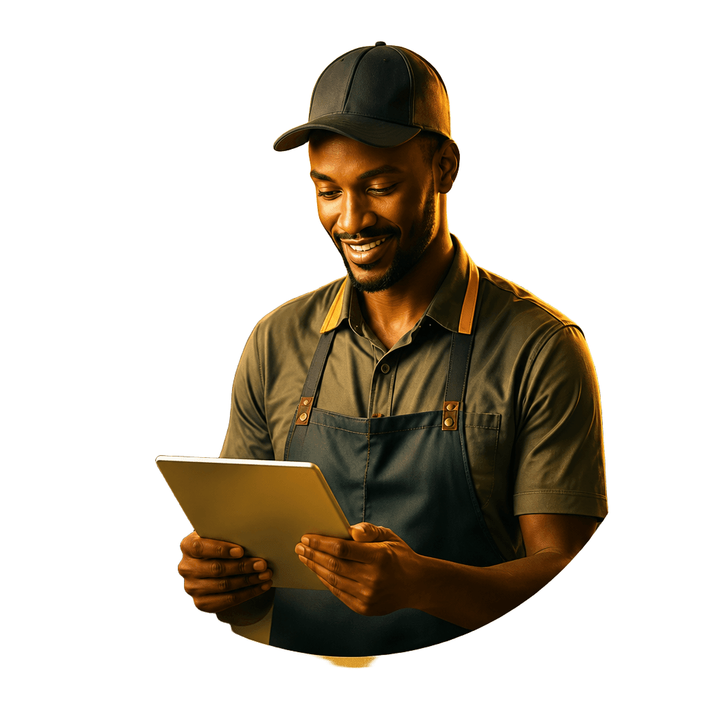 Man with tablet